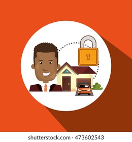 man house security protection vector illustration eps 10