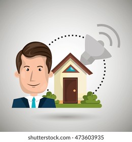 man house security protection vector illustration eps 10