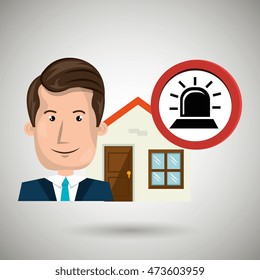 man house security protection vector illustration eps 10