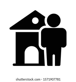 man house vector glyph flat icon 