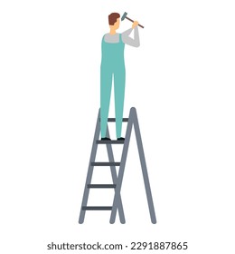 Man house work icon cartoon vector. Repair service. Machine person