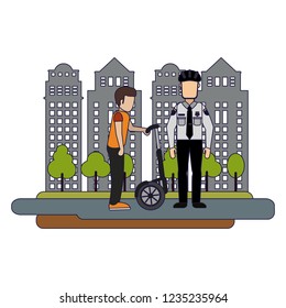 Man with hoverboard