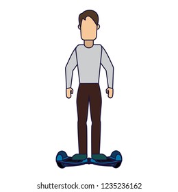 Man with hoverboard