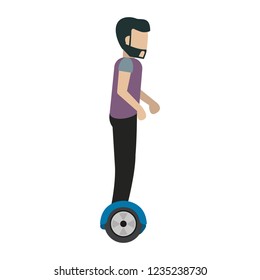 Man with hoverboard