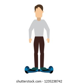 Man with hoverboard