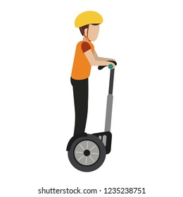 Man with hoverboard