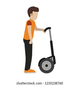 Man with hoverboard