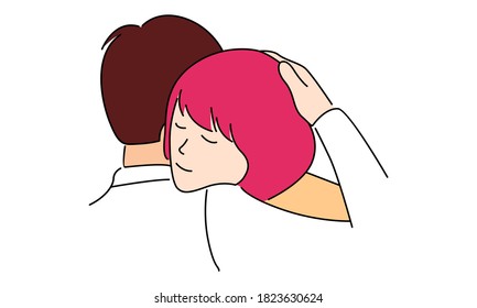 A man hug his girlfriend