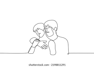 Man Hugging Another Man Behind One Stock Vector (Royalty Free ...