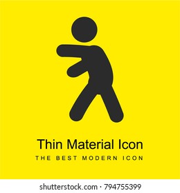 Man Hugging bright yellow material minimal icon or logo design
