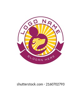 man hugging dog for logo design