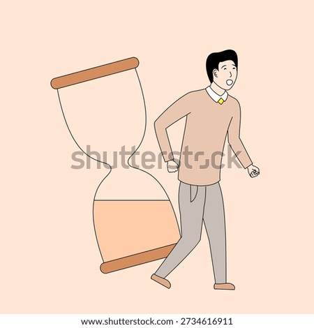 man is in a hurry and he is in a rush