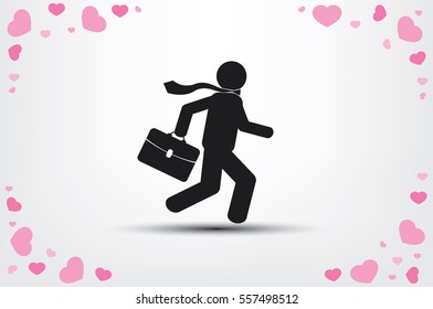 man in a hurry to work, icon vector illustration EPS 10