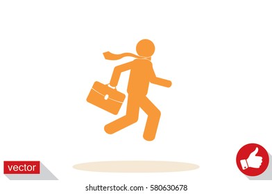 man in a hurry to work, icon vector illustration EPS 10