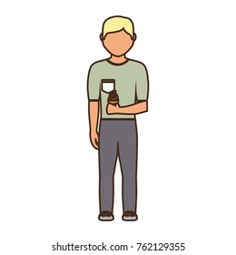 man with ice  cone cream  vector illustration