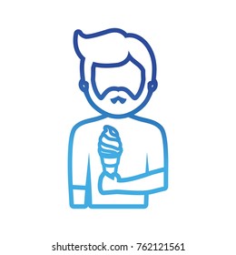 man with ice cream cone  vector illustration