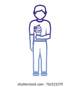 man with ice cream  cone  vector illustration