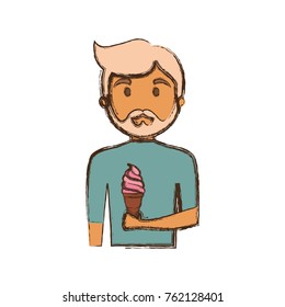 man with ice cream cone  vector illustration