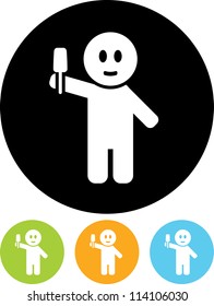Man with Ice Cream - Vector icon isolated