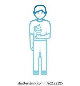man with ice cream  vector illustration