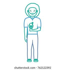 man with ice cream vector illustration