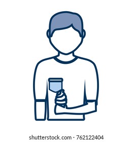 man with ice cream vector illustration