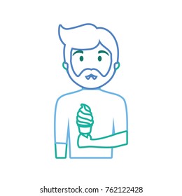 man with ice cream vector illustration