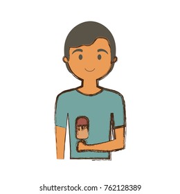 man with ice cream  vector illustration