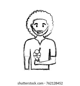 man with ice cream  vector illustration