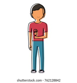 man with ice cream  vector illustration