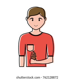 man with ice cream  vector illustration