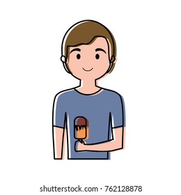 man with ice cream  vector illustration