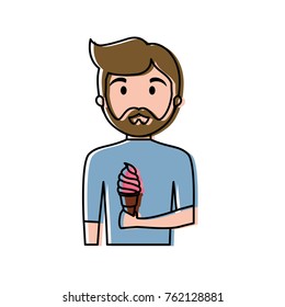 man with ice cream  vector illustration