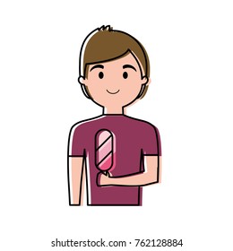 man with ice cream  vector illustration