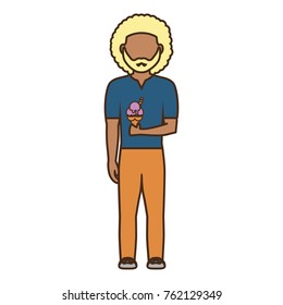 man with ice cream  vector illustration