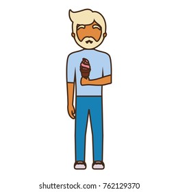 man with ice cream  vector illustration