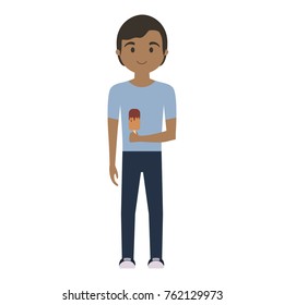 man  with   ice cream vector illustration