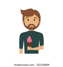 man with  ice cream  vector illustration