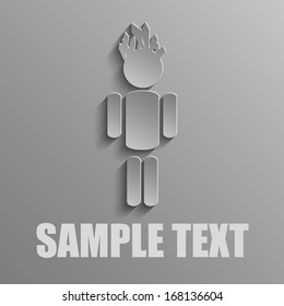 Man with ice head on gray background