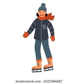Man Ice Skating Illustration, Ice Skating illustration, Man Ice Skating