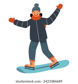 Man Ice Skating Illustration, Ice Skating illustration, Man Ice Skating