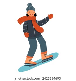 Man Eis Skating Illustration, Eislaufgrafik, Man Eis Skating