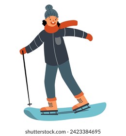 Man Ice Skating Illustration, Ice Skating illustration, Man Ice Skating