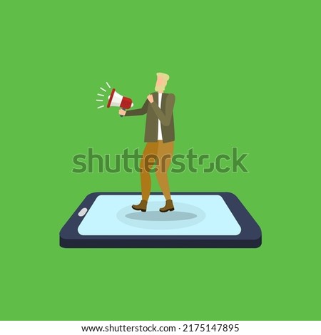 man icon, ad concept, vector illustration