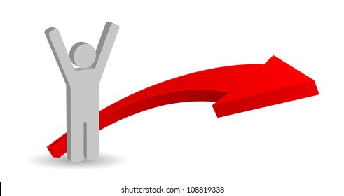 man icon with arrow