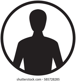 Man icon. Black isolated on white.
