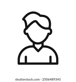 Man icon Black line art vector logo