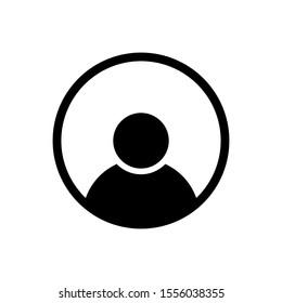 Man icon in black. User symbol isolated on white background. Simple avatar abstract icon in flat style. Person sign. Vector illustration for graphic design, Web, UI, app