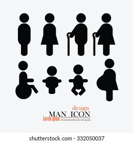 man icon.old man, blind, disable, handicap, pregnant woman,baby.vector illustration.