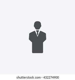 Man Icon and  Businessman vector, element of  manager on gray background